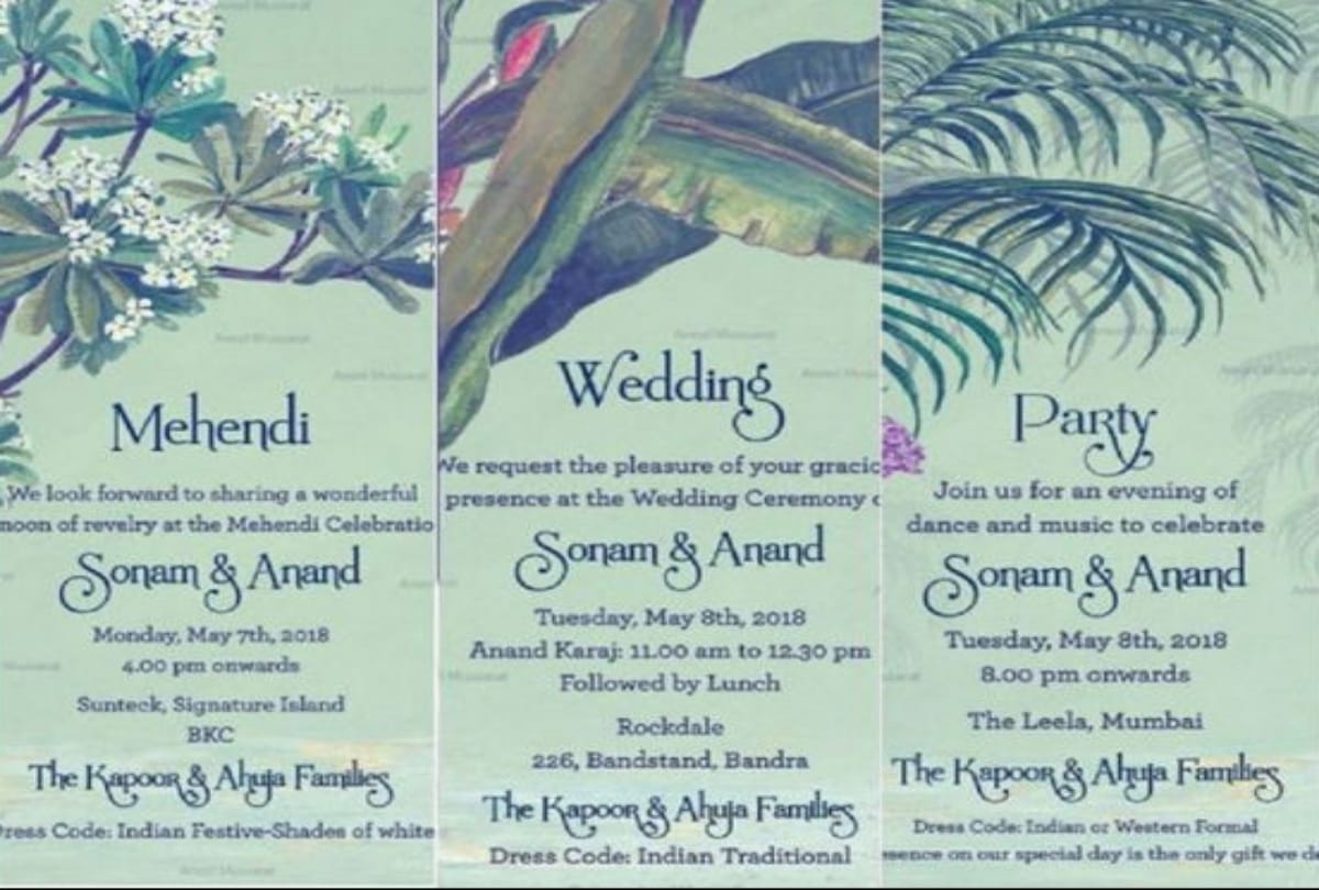 Sonam Kapoor Wedding Card Appears Simple Compared With Thjese Bollywood Actors Wedding Card