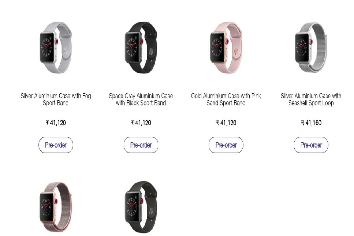 Apple Watch Series 3 cellular plus GPS pre-booking start in India from Jio and Airtel Websites 
