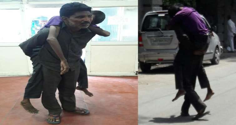 Youth carry brother dead body on his back in dehradun