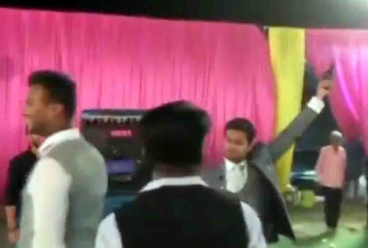 joy firing at marriage function by police inspector son