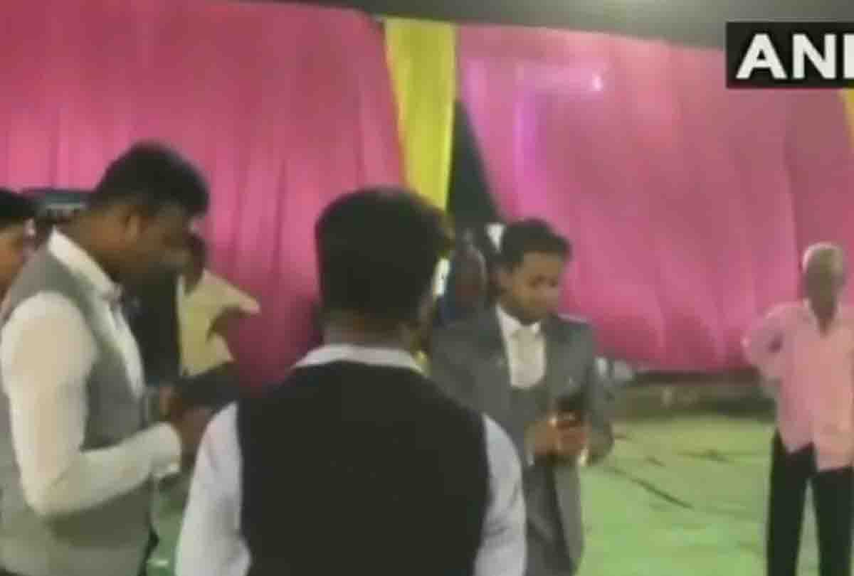 joy firing at marriage function by police inspector son