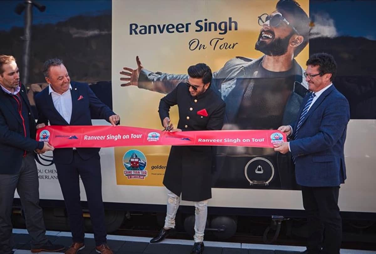 Inaugurating Ranveer on Tour Train in Switzerland Ranveer Singh Sings Sunny Deol Famous Song