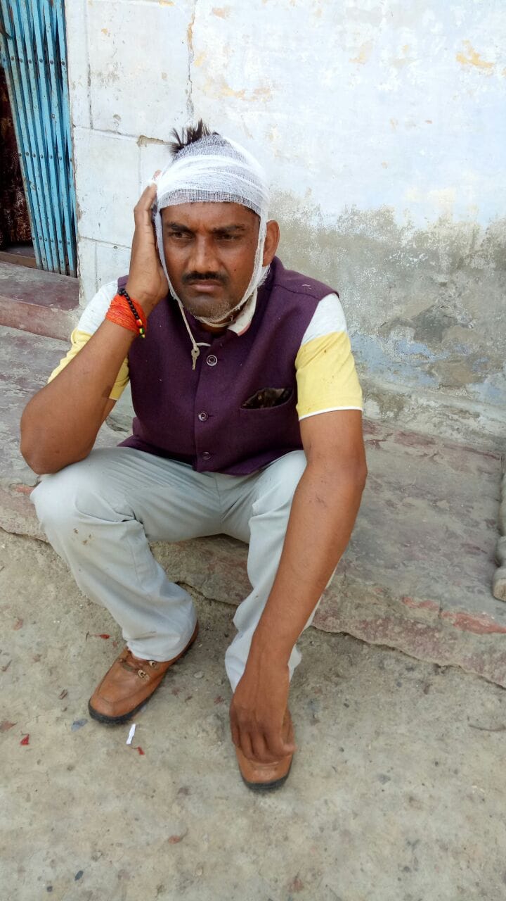 farmer and centre person quarrel for wheat selling 
