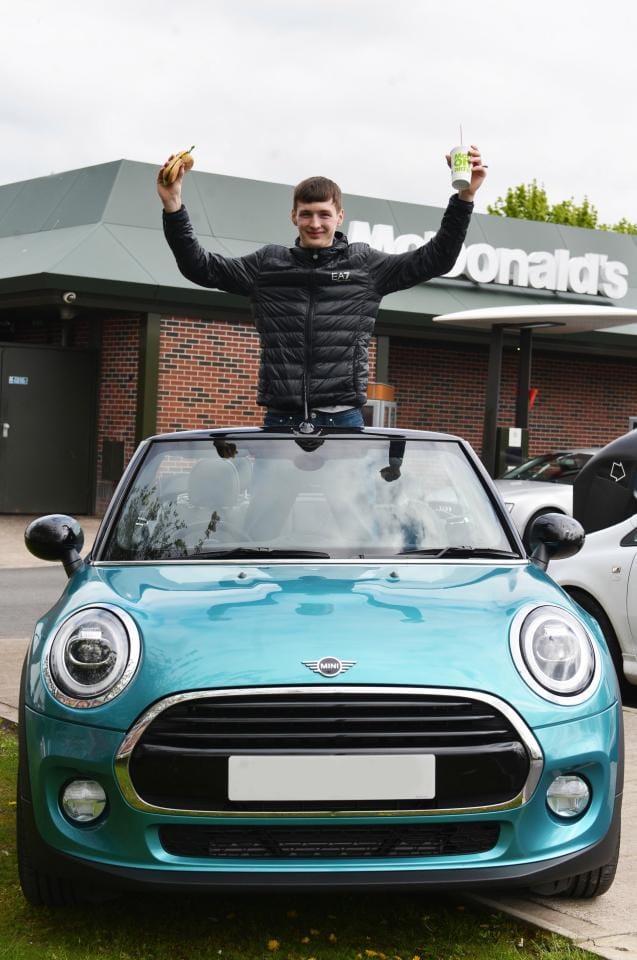 a boy win Mini Cooper for purchasing regular meal in McDonalds