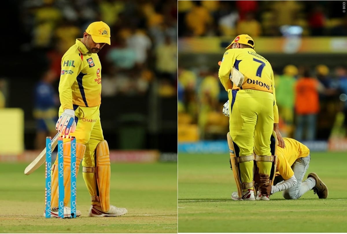 virat kohli fan touch his feet and get selfie with him during the match
