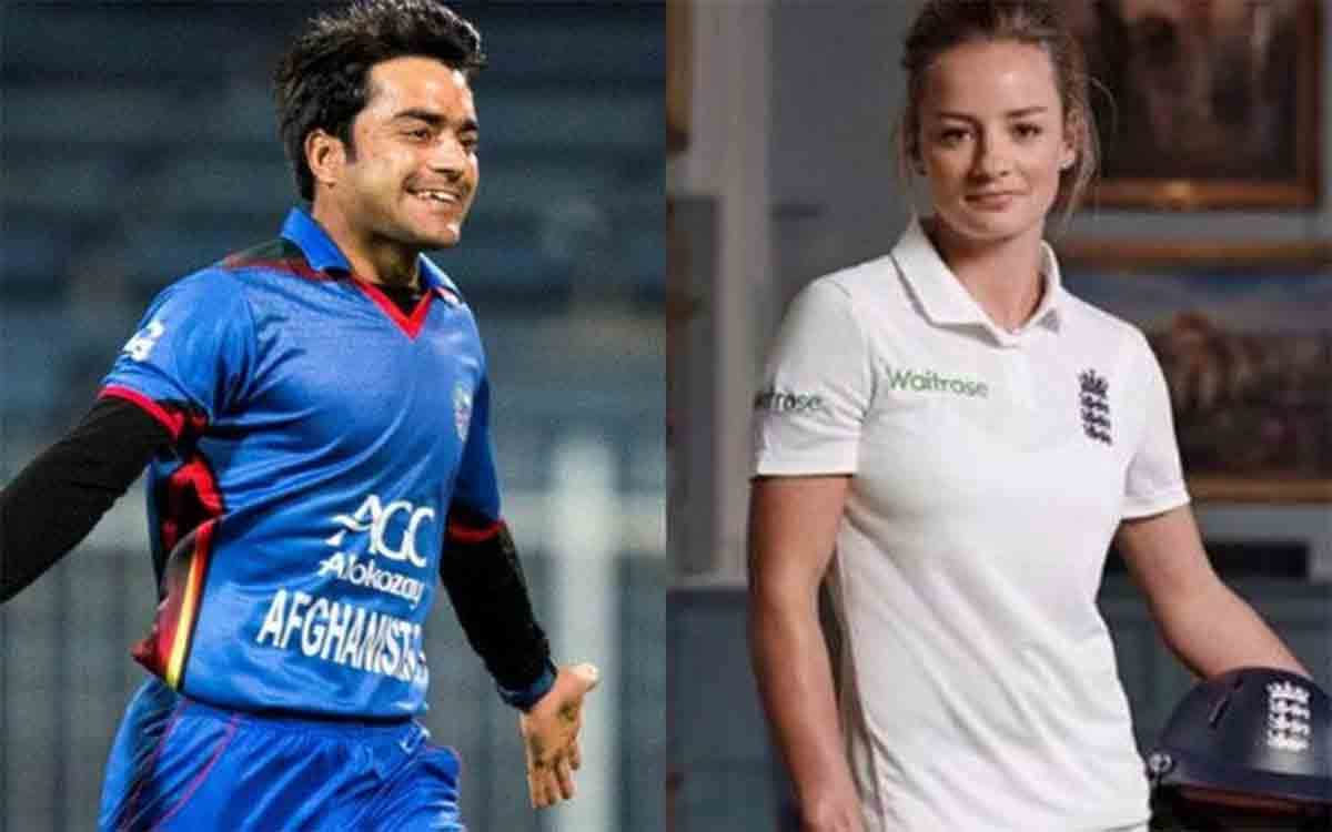 Rashid Khan is busy with Danielle Wyatt on Twitter 