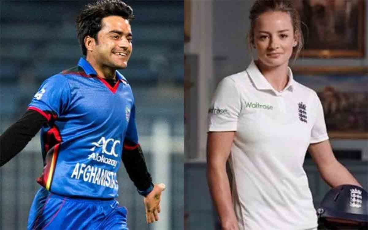 Rashid Khan is busy with Danielle Wyatt on Twitter 