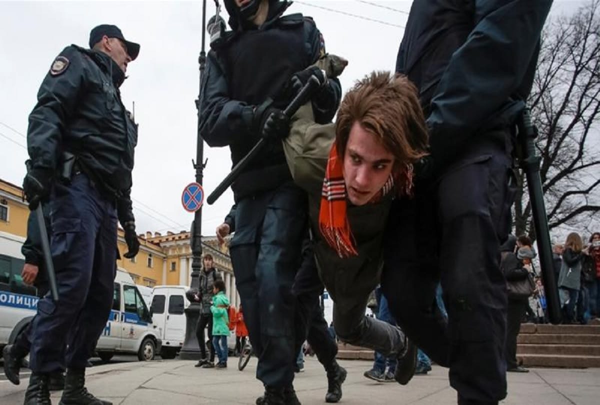 Demonstration against Vladimir Putin in Russia before the fourth term