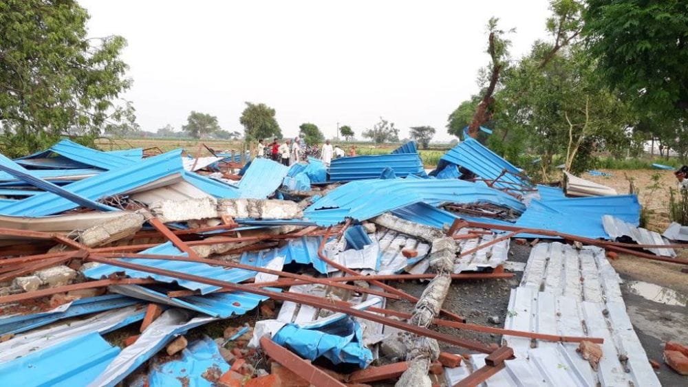  wall collapsed in thunderstorm