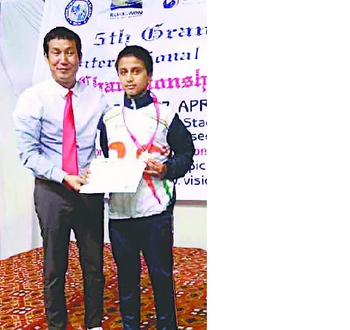 ayush got gold in international taikwando