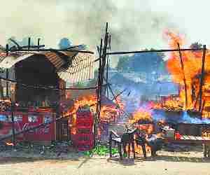 Gas cylinder leakage causes fire