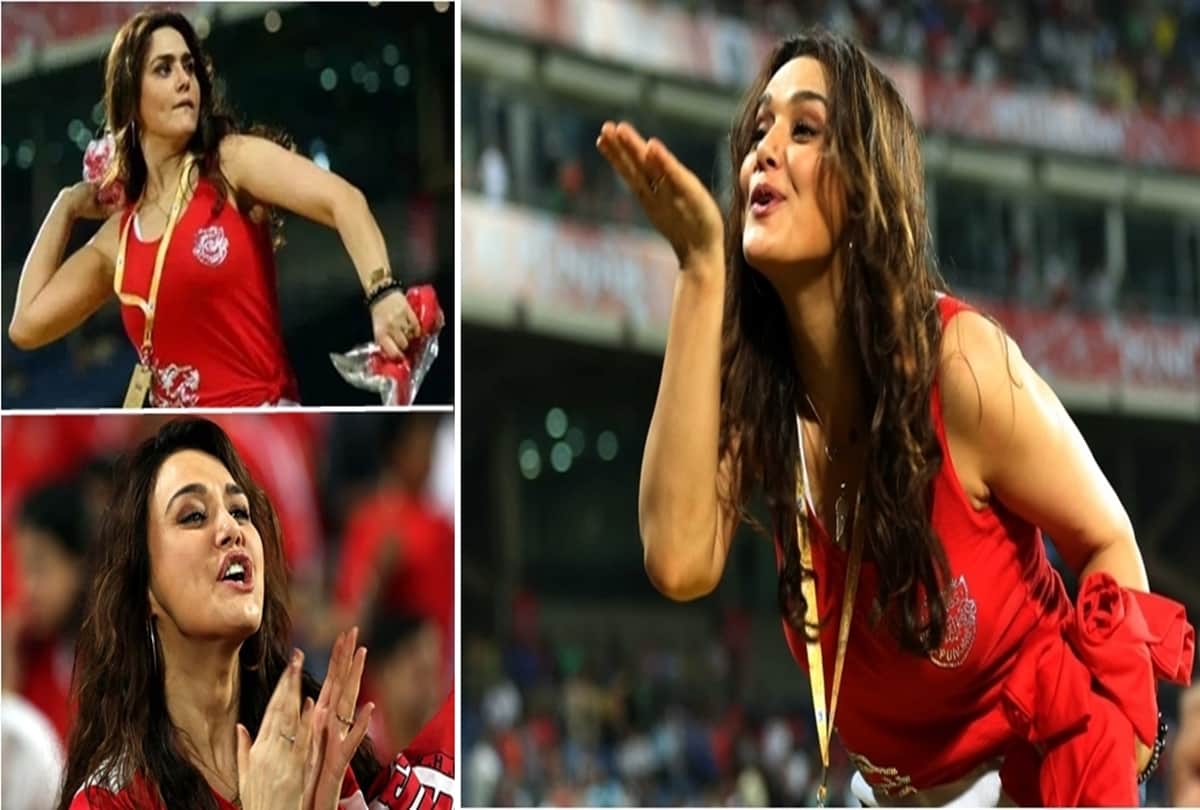 IPL 2018: Preity Zinta distributes gifts to fans during match of Kings Eleven Punjab at Indore