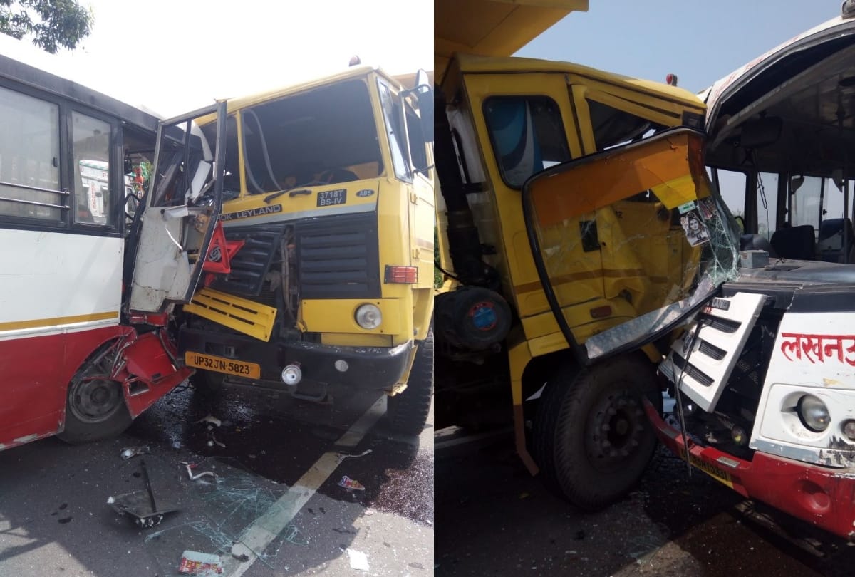 truck bus accident in raebareli