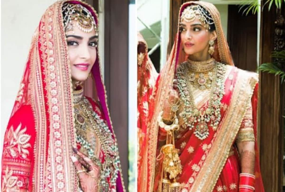 bride sonam kapoor first look out photos viral