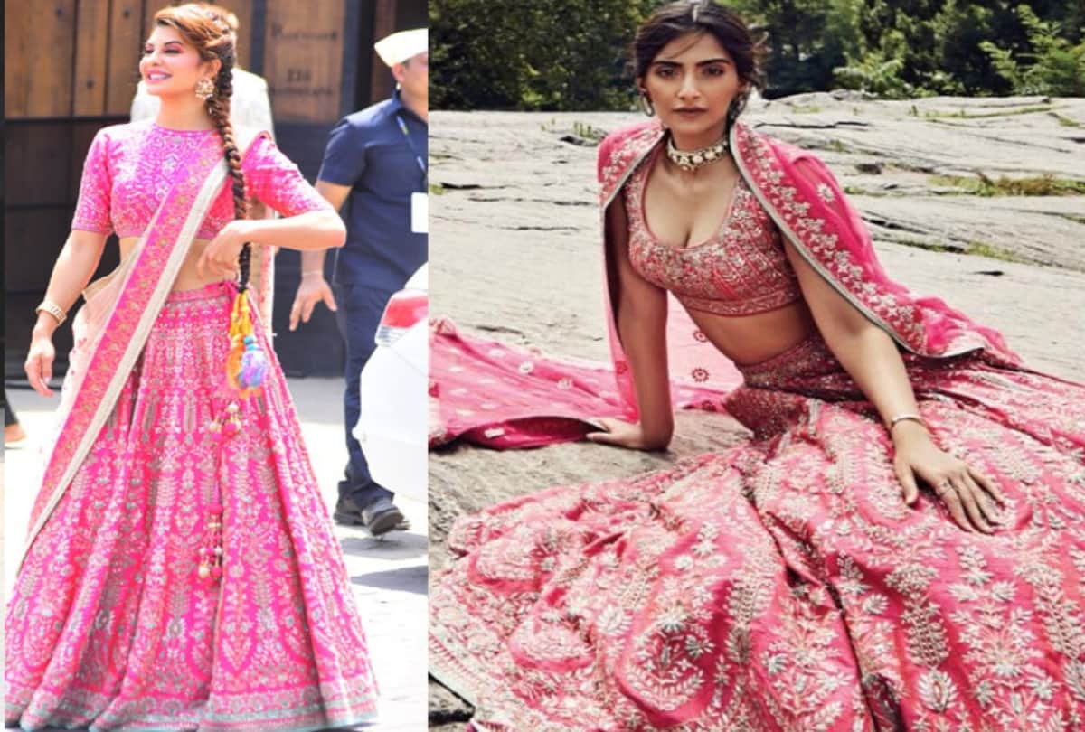 At Sonam Kapoor wedding Jacqueline Fernandez wear same lehenga which sonam wear in her photoshoot