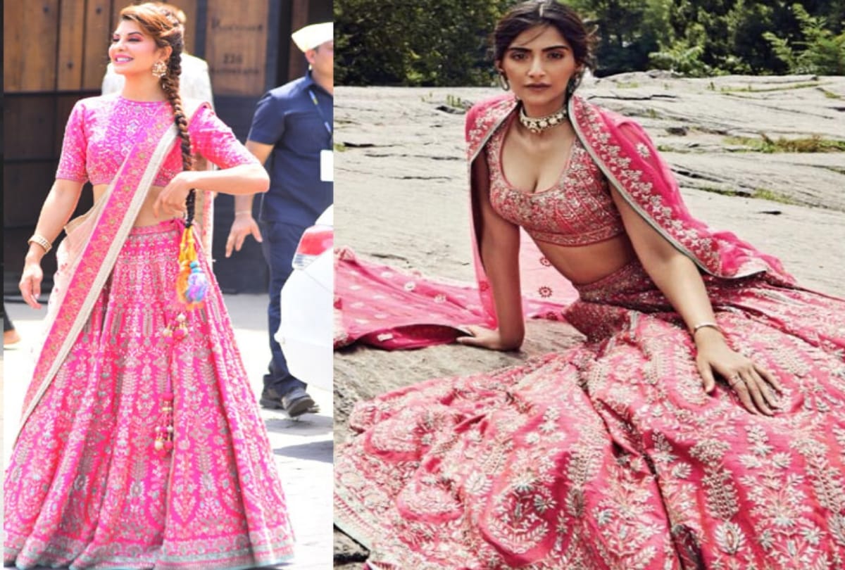 At Sonam Kapoor wedding Jacqueline Fernandez wear same lehenga which sonam wear in her photoshoot