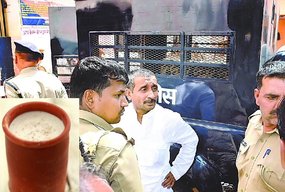 Food served to BJP MLA kuldeep singh Sengar in sitapur jail.