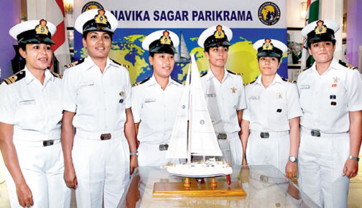 6 navy women officers will come after completed their 9 months mission of world tour
