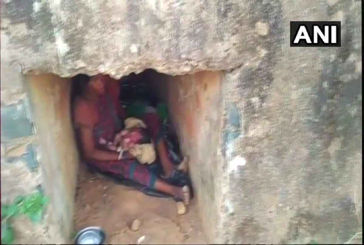 Woman delivers baby in culvert after her house was destroyed by an elephant in odisha