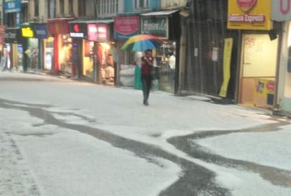 heavy rain hailstorm in shimla himachal pradesh