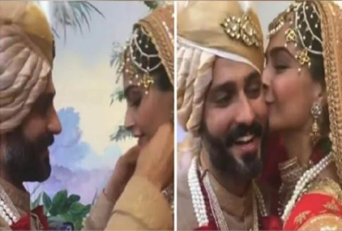 Sonam Kapoor kisses Anand Ahuja after sindoor and mangalsutra ceremony
