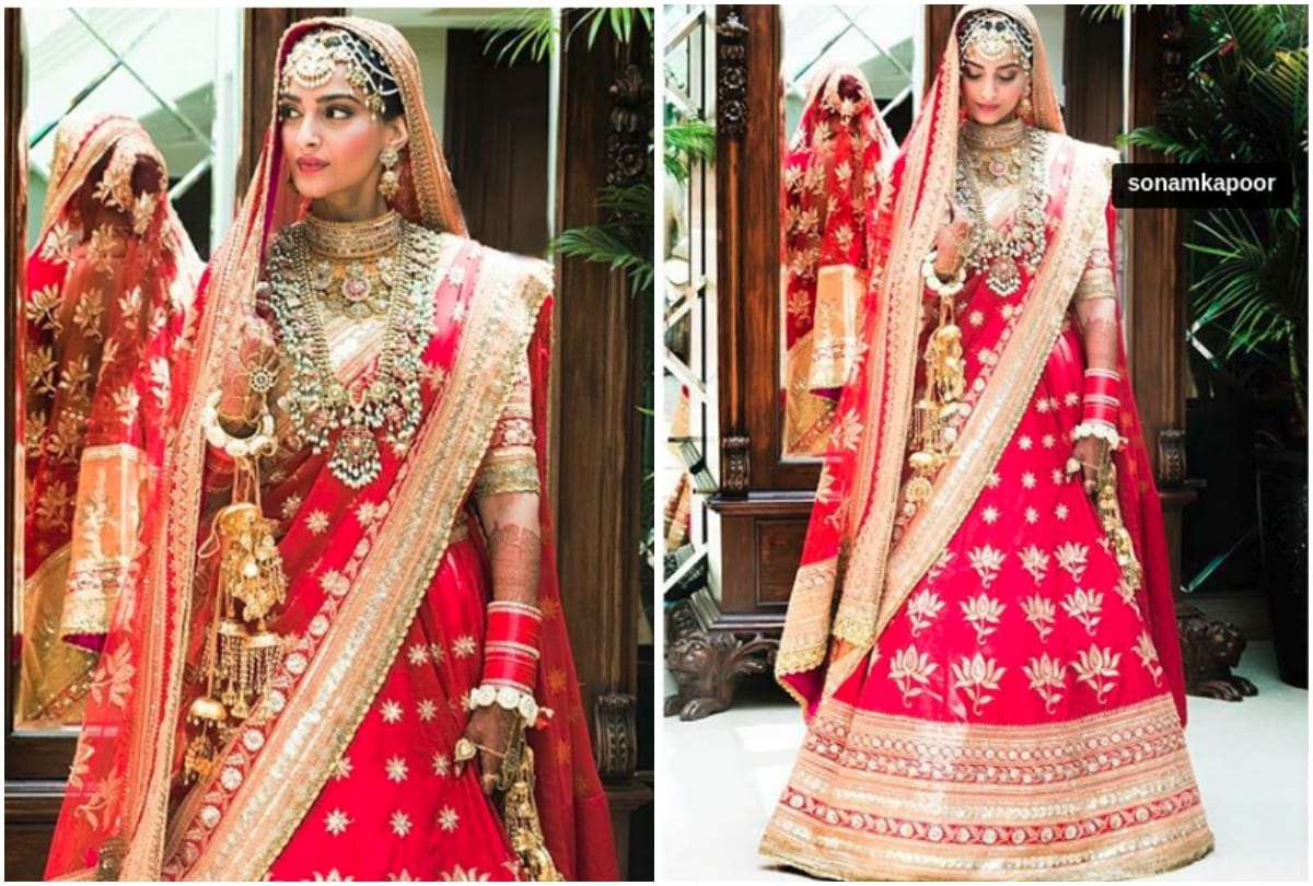 First Pics of Sonam Kapoor And Anand Ahuja Wedding Outfit