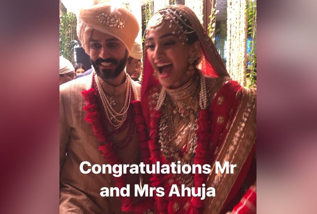 see first pictures of mr and mrs anand ahuja after wedding of sonam kapoor delhi ncr