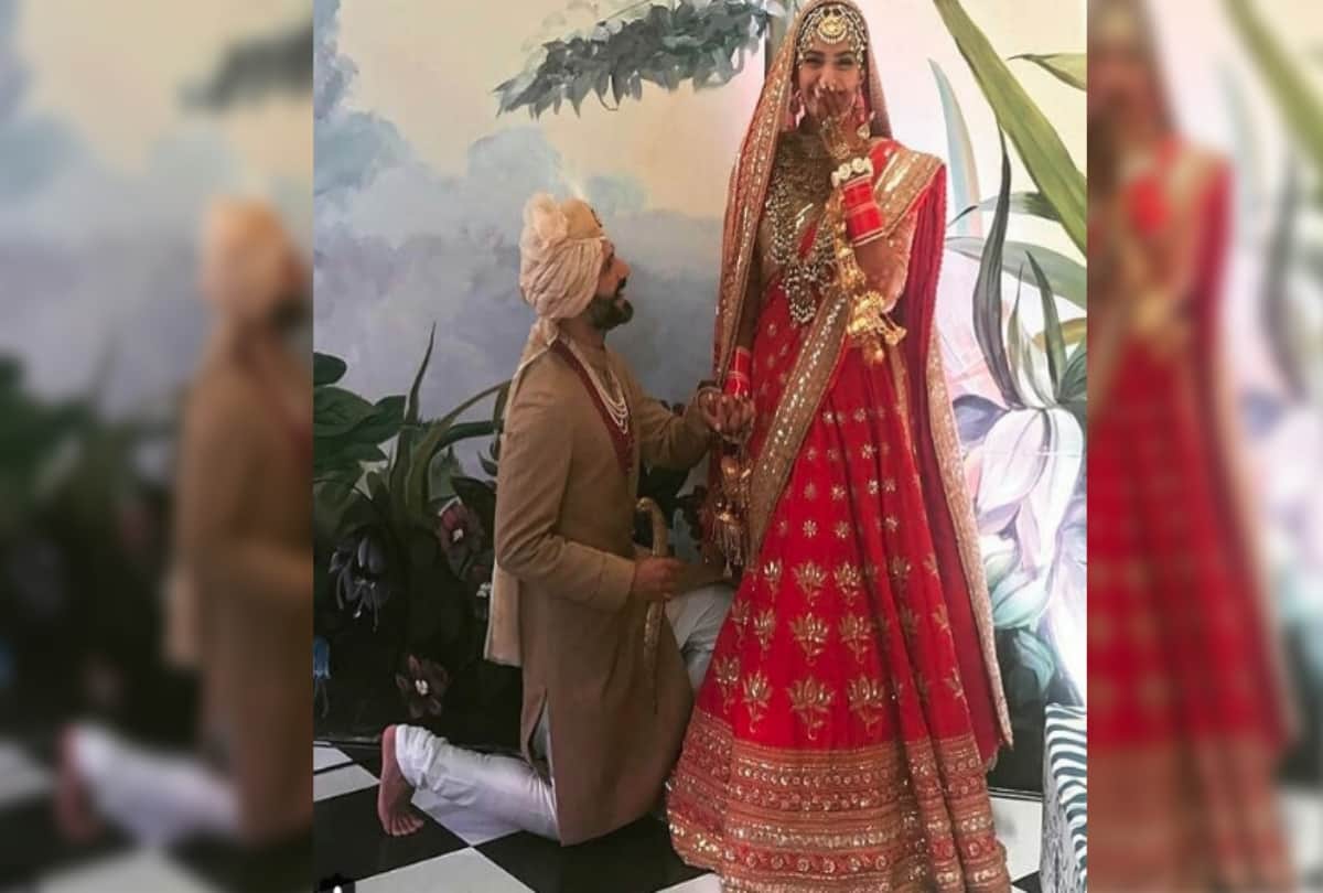 Sonam Kapoor kisses Anand Ahuja after sindoor and mangalsutra ceremony