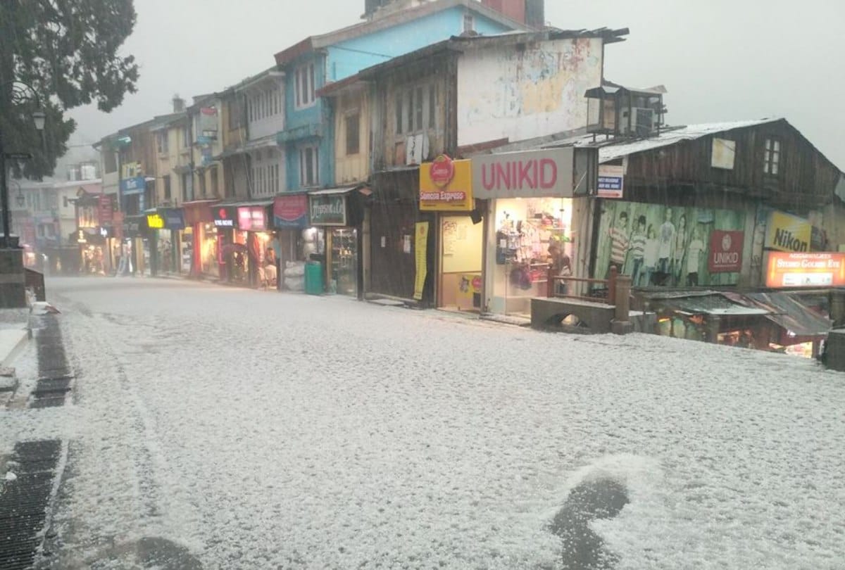 heavy rain hailstorm in shimla himachal pradesh