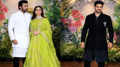 rabir kapoor and alia bhatt came together in sonam kapoor anad ahuja reception 