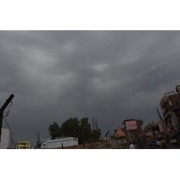 dark is in town to villege due to rain, heavy wind