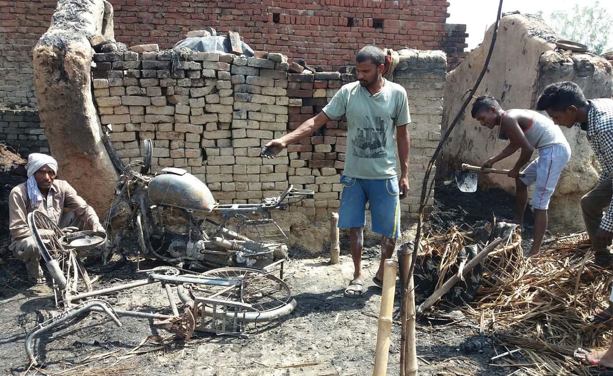  three houses burn