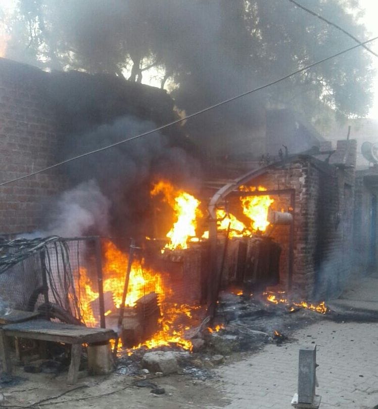 fire in transformer in mainpuri 