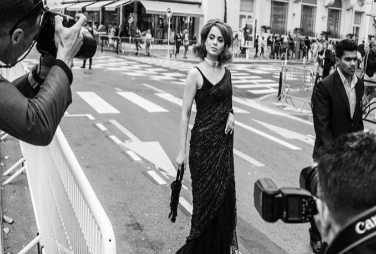 Kangana Ranaut gorgeous in a black sari at Cannes Film Festival 2018