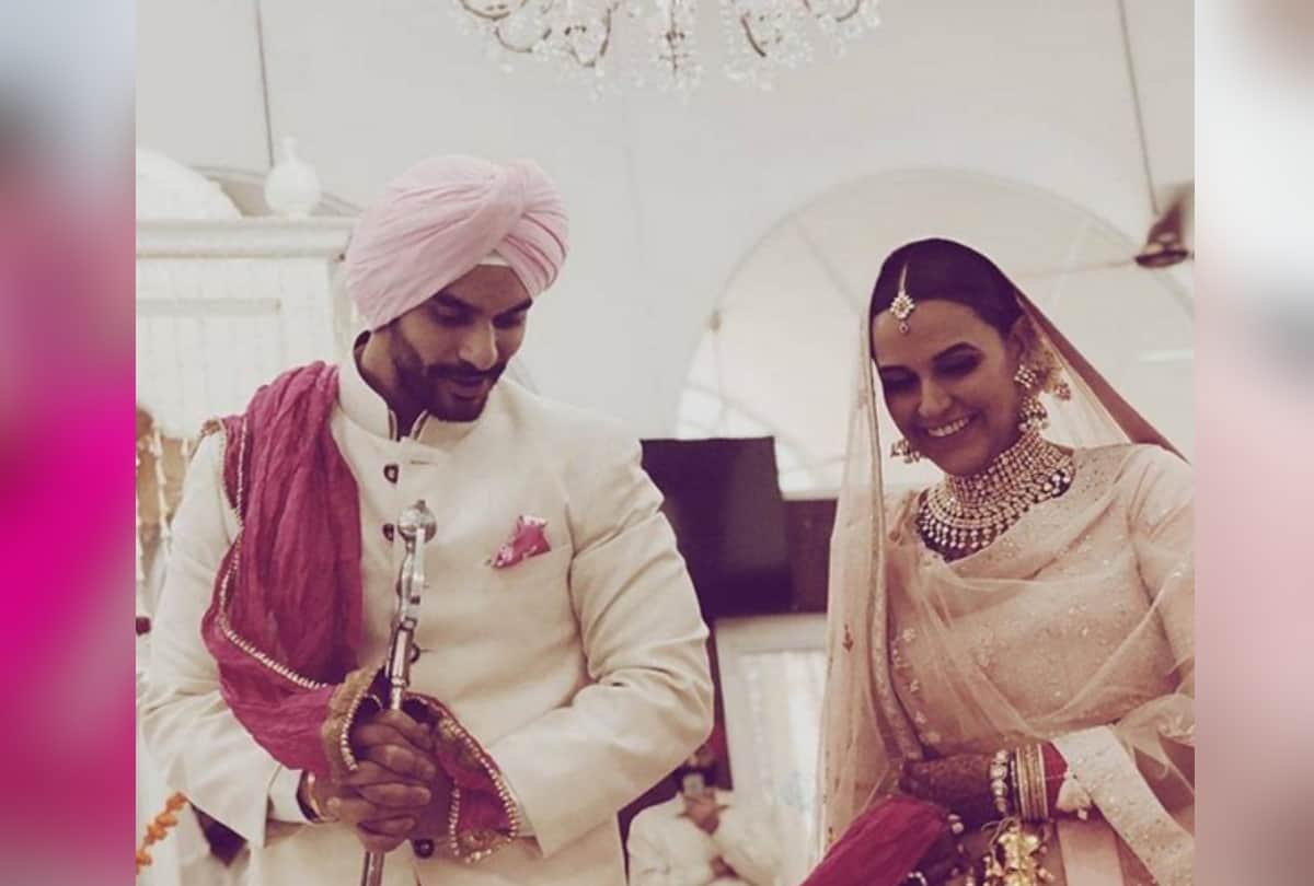 neha dhupia marries cricketer bishan singh bedi son angad bedi delhi ncr