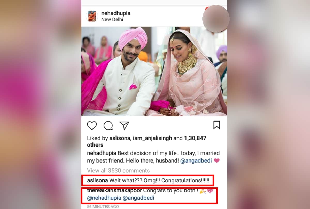 not only fans but bollywood is also shocked with wedding news of neha dhupia delhi ncr