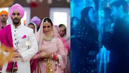 Video viral of Actress neha dhupia dancing with angad bedi after surprise marries