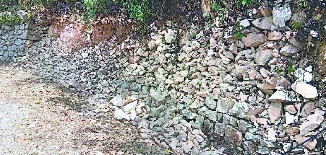 Stones from the walls of the street are being sold out
