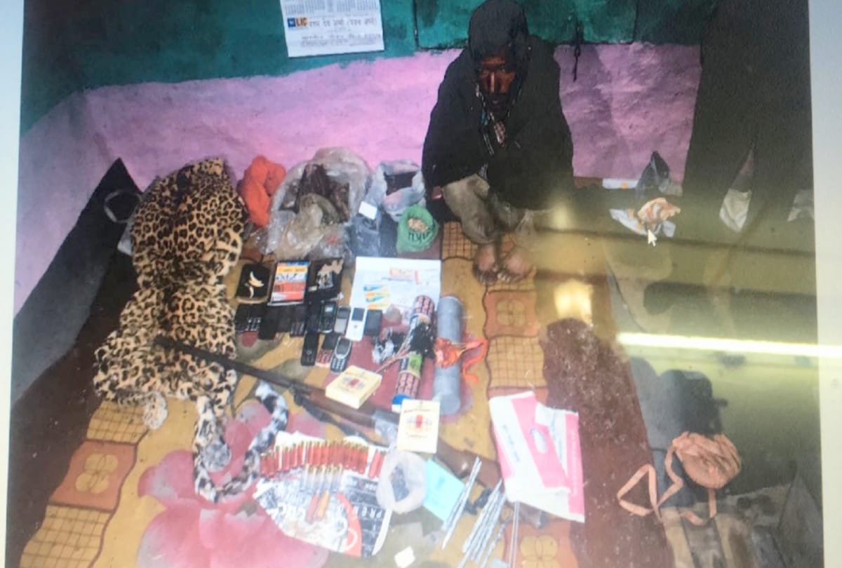a person arrested with leopard skin and Organs of rare wild animals
