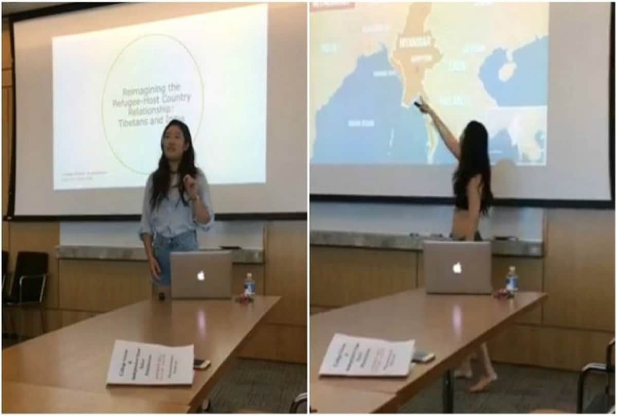 cornell student strips during presentation in america