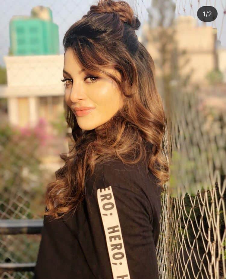 urvashi rautela black dress photos, dehradun