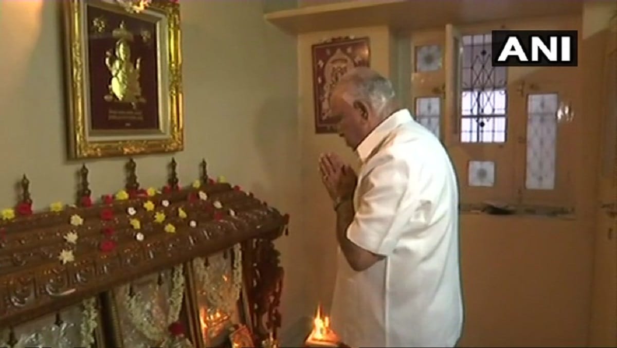 karnataka election 2018: BJP leader BS Yeddyurappa performing puja at his residence