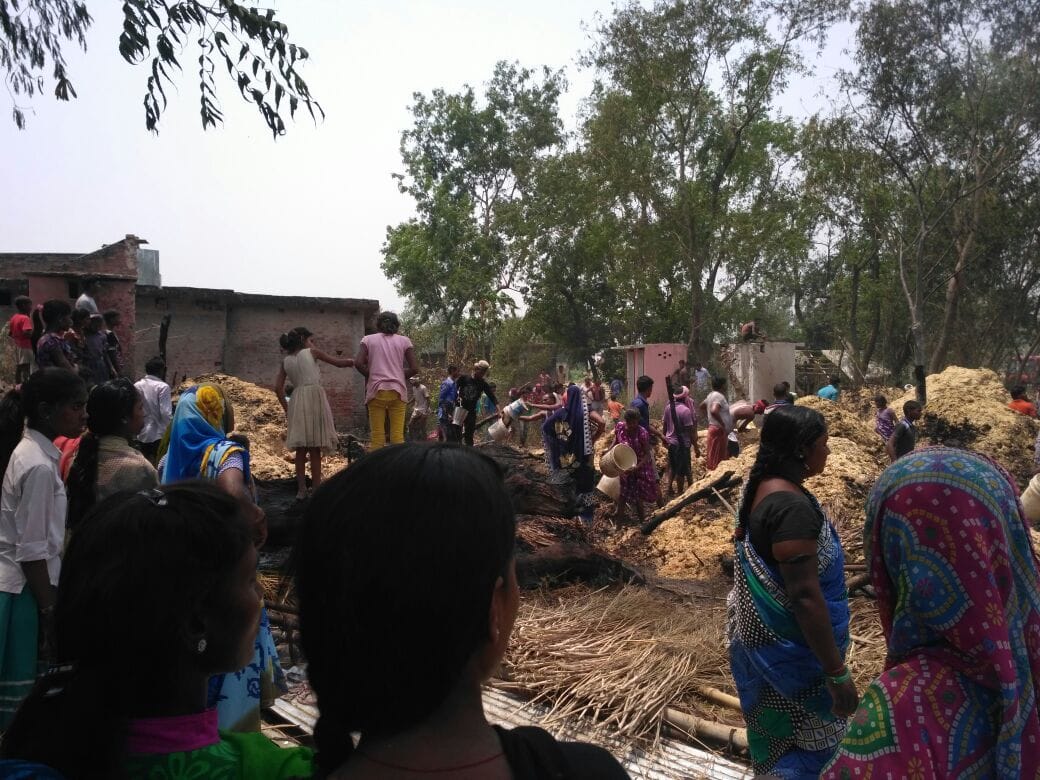 hut turn to ashes due to crackers