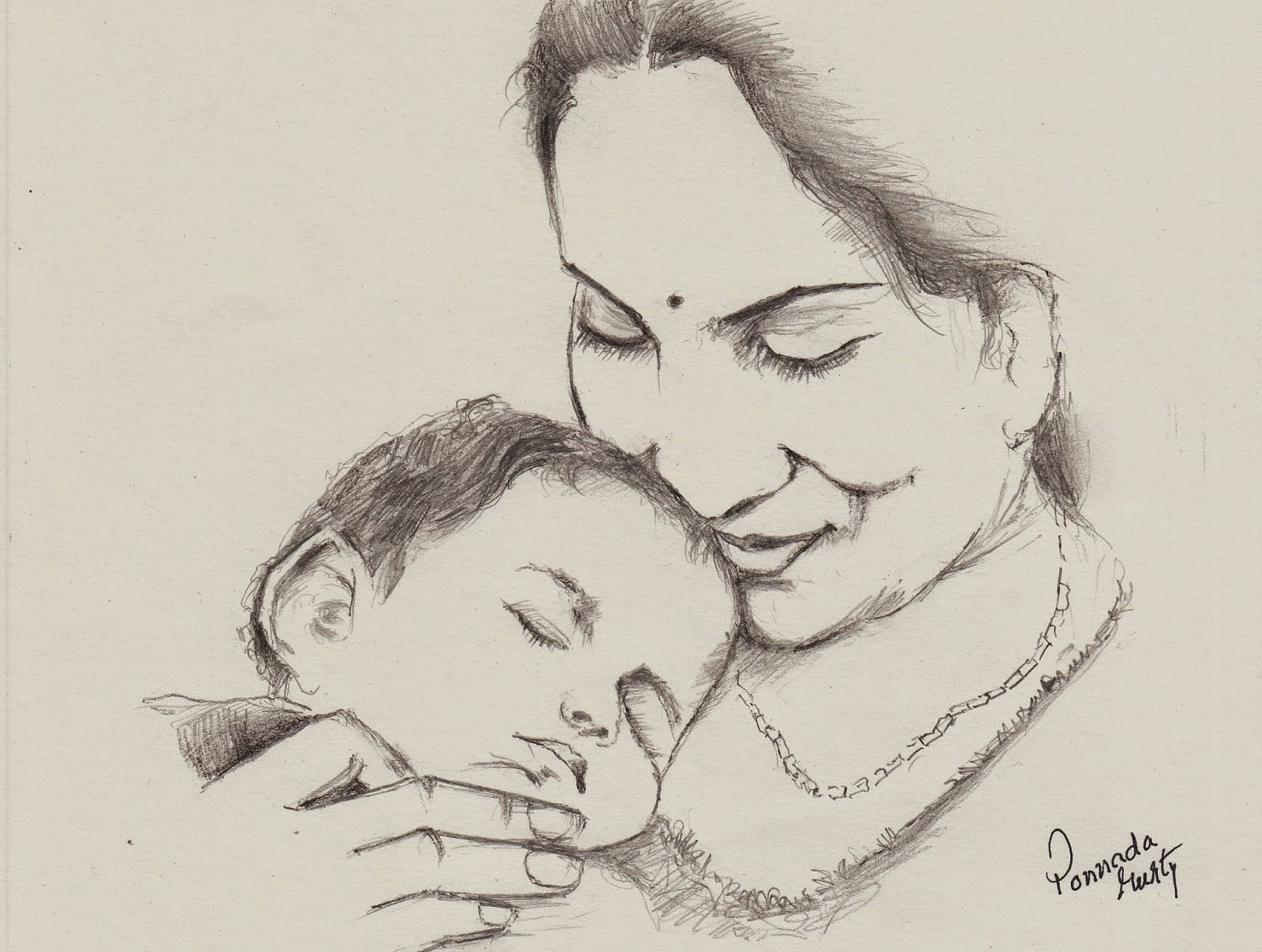 Mothers day special - mom and daughter - sketch posters for the wall •  posters vignetting, Mother's Day, Mother's Day | myloview.com