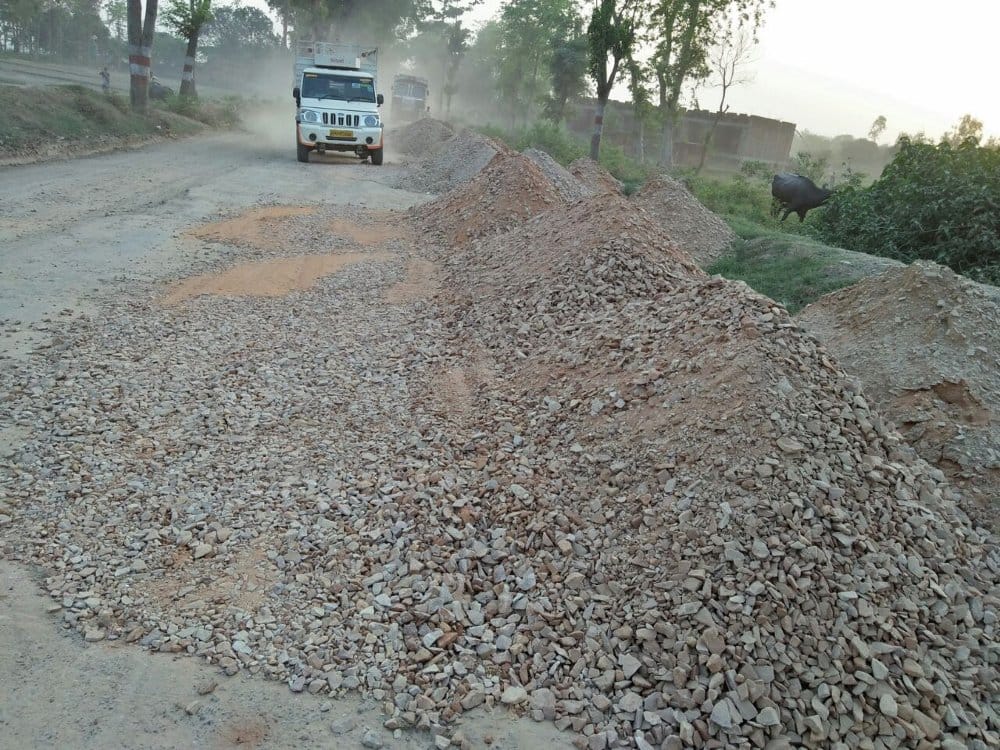 Dust, trouble blowing from the road under construction