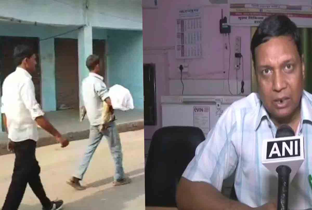  Man carries five years old son's body after he was allegedly not given vehicle by hospital