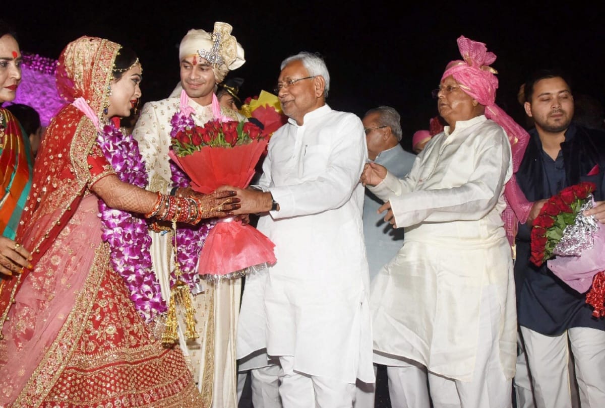see all inside pictures of lalu elder son tej pratap marriage from nitish arrival to food loot