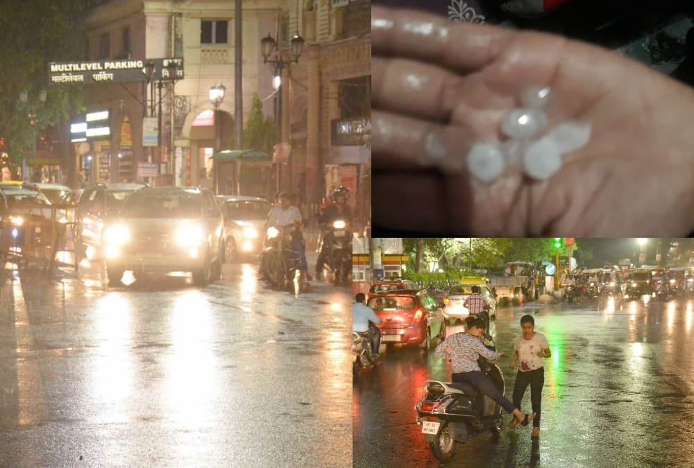 raining with fast winds in lucknow.