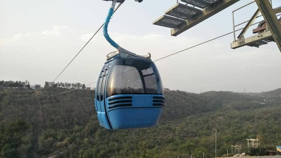 viral photo of ropeway from mata vaishno devi to baba bhairo baba katra j&k