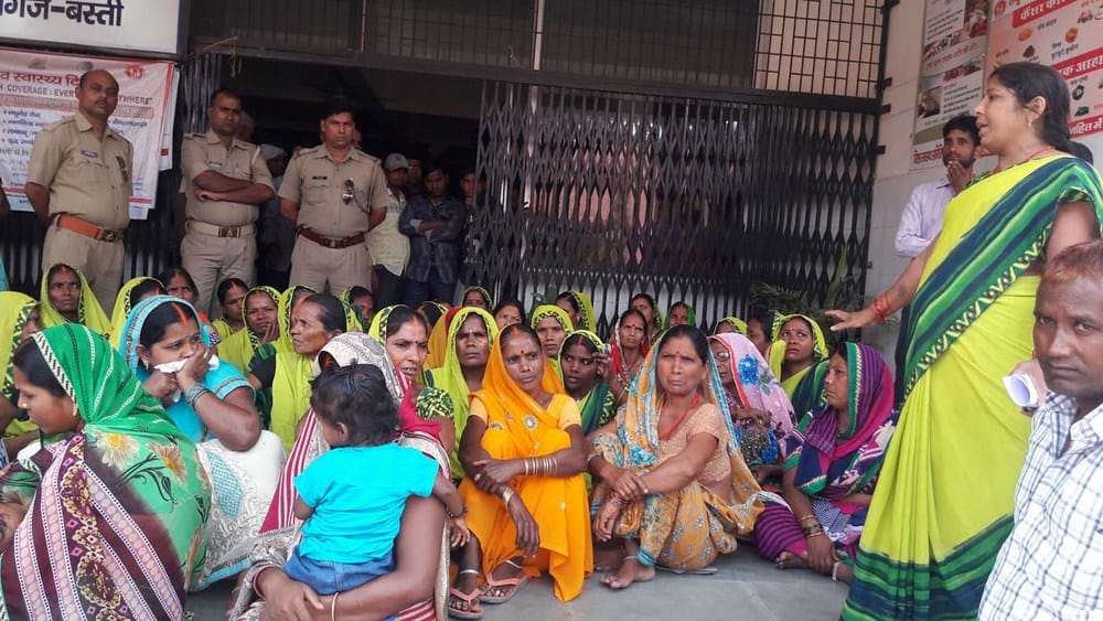 on the death of a boy family members protested